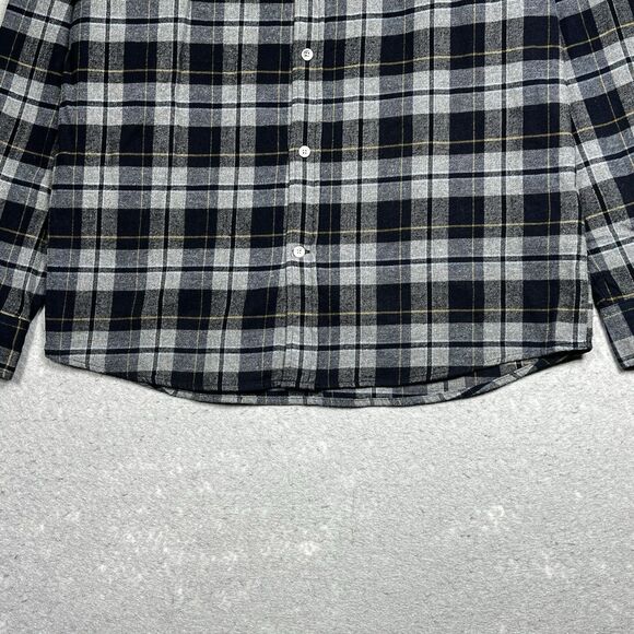 Norse Projects Anton Flannel Shirt Size Medium Gray Plaid Long Sleeve Button Up - Picture 4 of 14